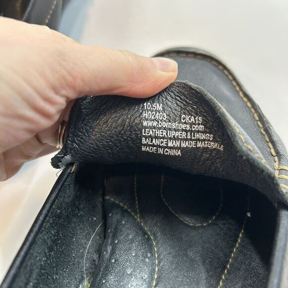 Born Loafer Shoe Men’s 10.5M Black Leather Harmon Moc Toe Slip On Comfort - Picture 8 of 8